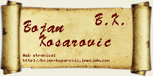 Bojan Košarović vizit kartica